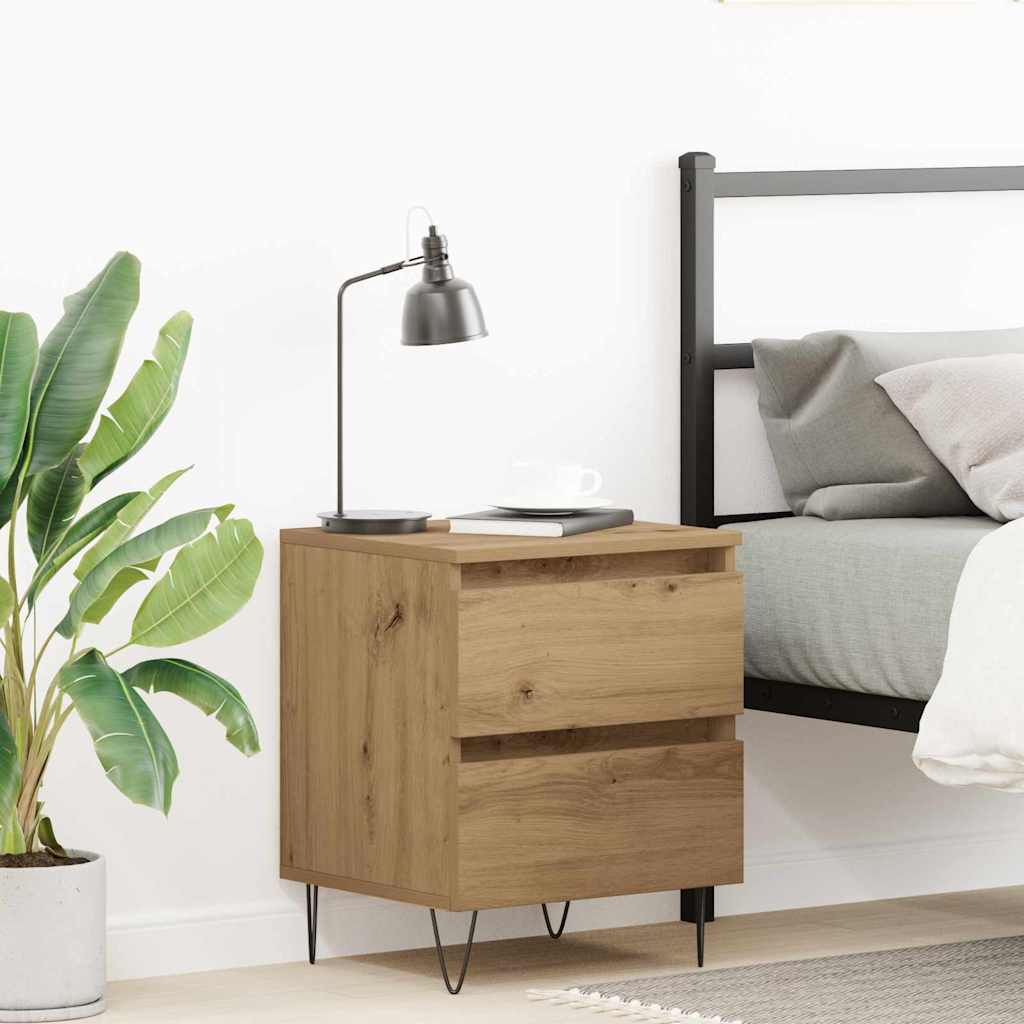 vidaXL Κομοδίνο artisan δρυς 40 x 35 x 50 εκ. Επεξεργασμένο ξύλο