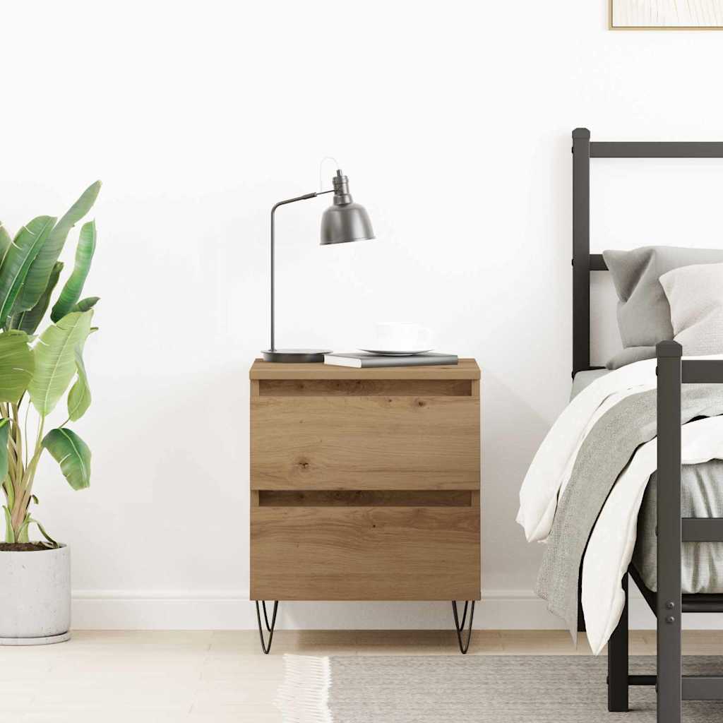 vidaXL Κομοδίνο artisan δρυς 40 x 35 x 50 εκ. Επεξεργασμένο ξύλο