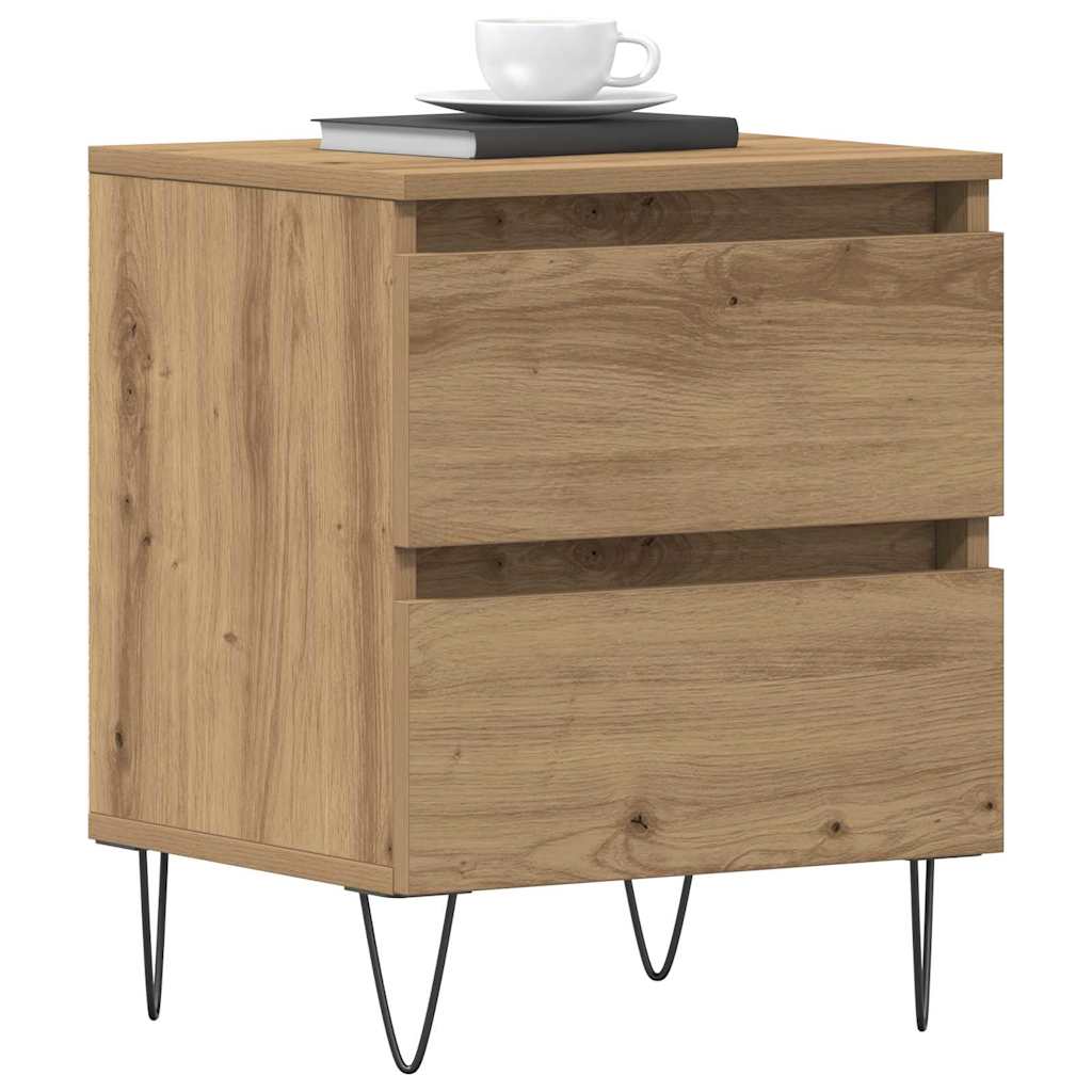 vidaXL Κομοδίνο artisan δρυς 40 x 35 x 50 εκ. Επεξεργασμένο ξύλο