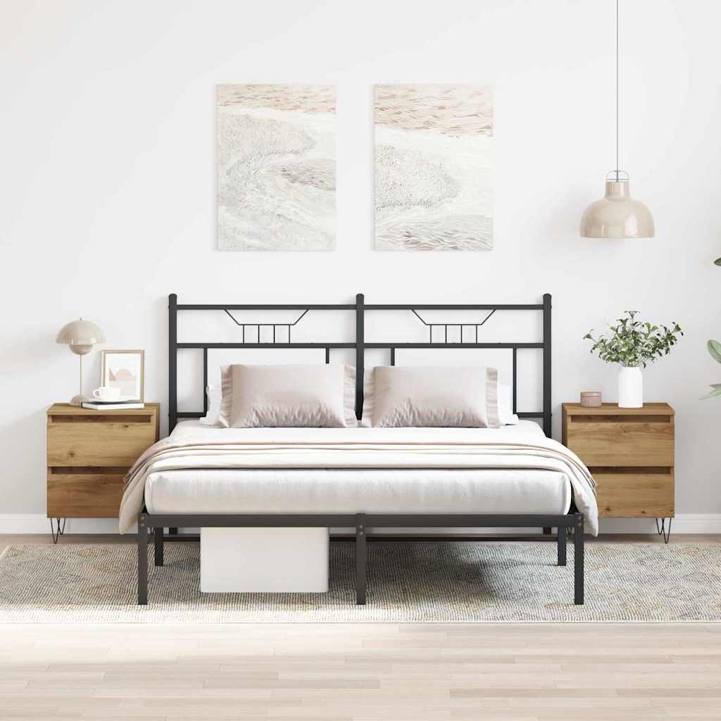 vidaXL Κομοδίνο 2 pcs artisan δρυς 40 x 35 x 50 εκ. Επεξεργασμένο ξύλο