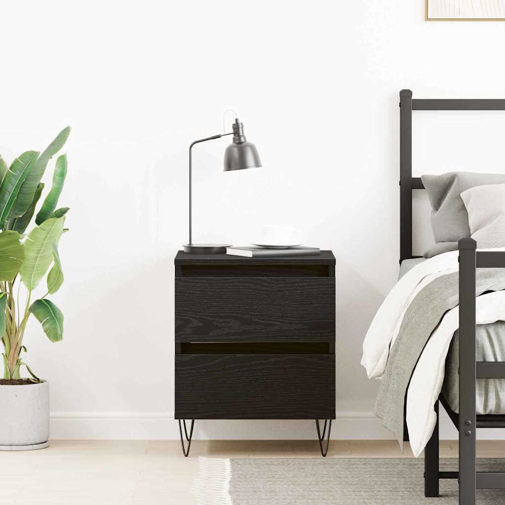 vidaXL Κομοδίνο Μαύρη δρυς 40 x 35 x 50 εκ. Επεξεργασμένο ξύλο