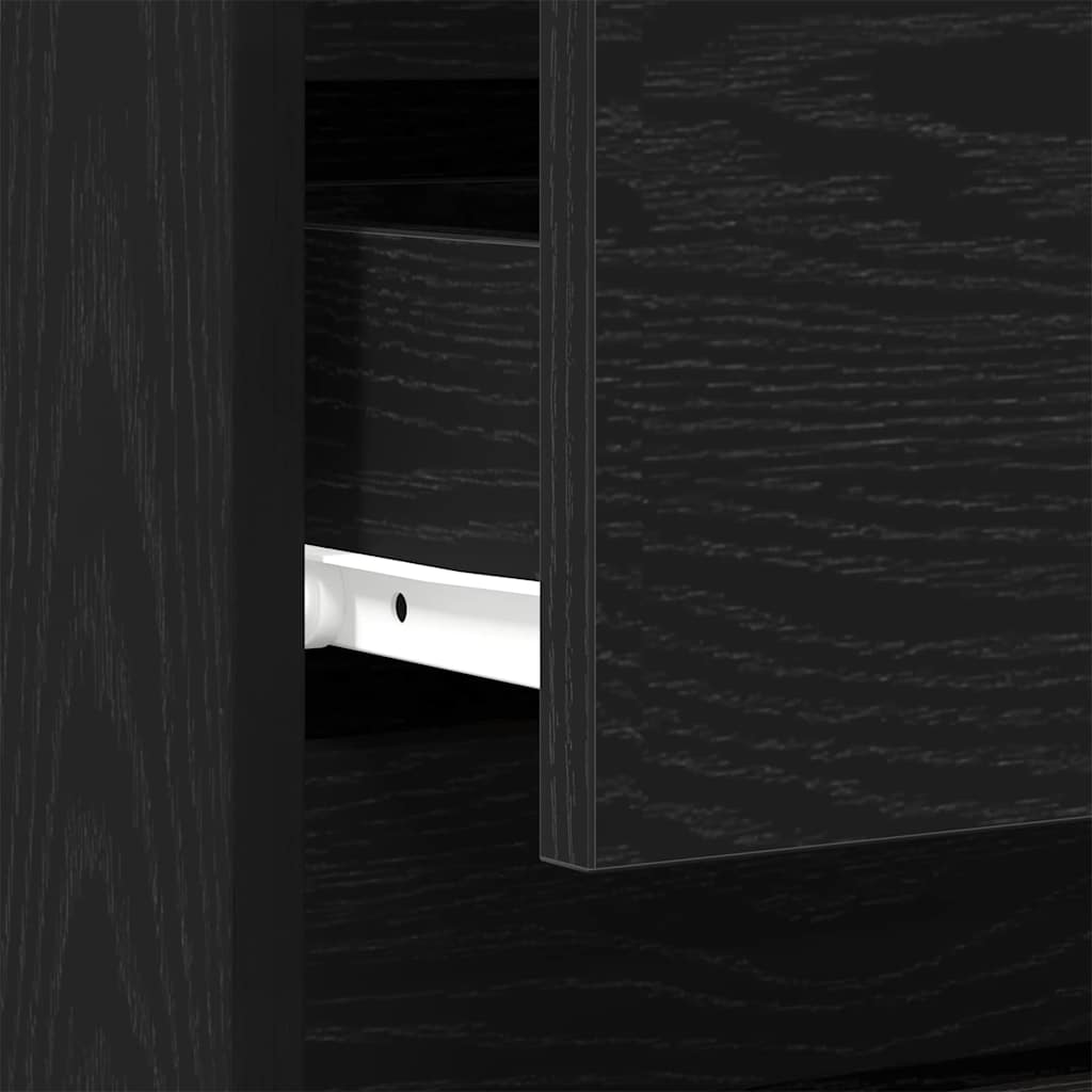 vidaXL Κομοδίνο 2 pcs Μαύρη δρυς 40 x 35 x 50 εκ. Επεξεργασμένο ξύλο