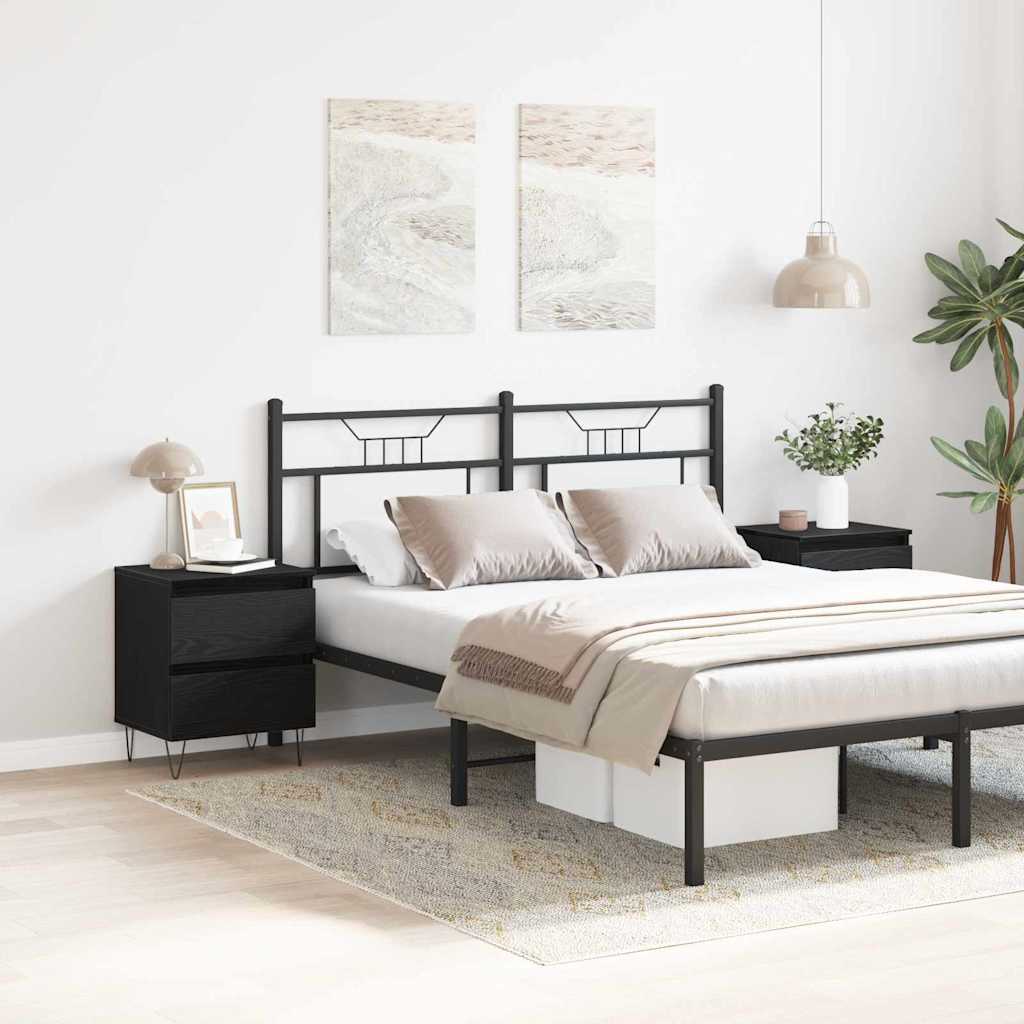 vidaXL Κομοδίνο 2 pcs Μαύρη δρυς 40 x 35 x 50 εκ. Επεξεργασμένο ξύλο