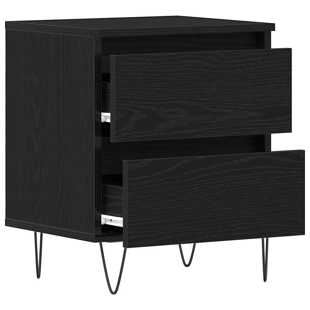 vidaXL Κομοδίνο 2 pcs Μαύρη δρυς 40 x 35 x 50 εκ. Επεξεργασμένο ξύλο