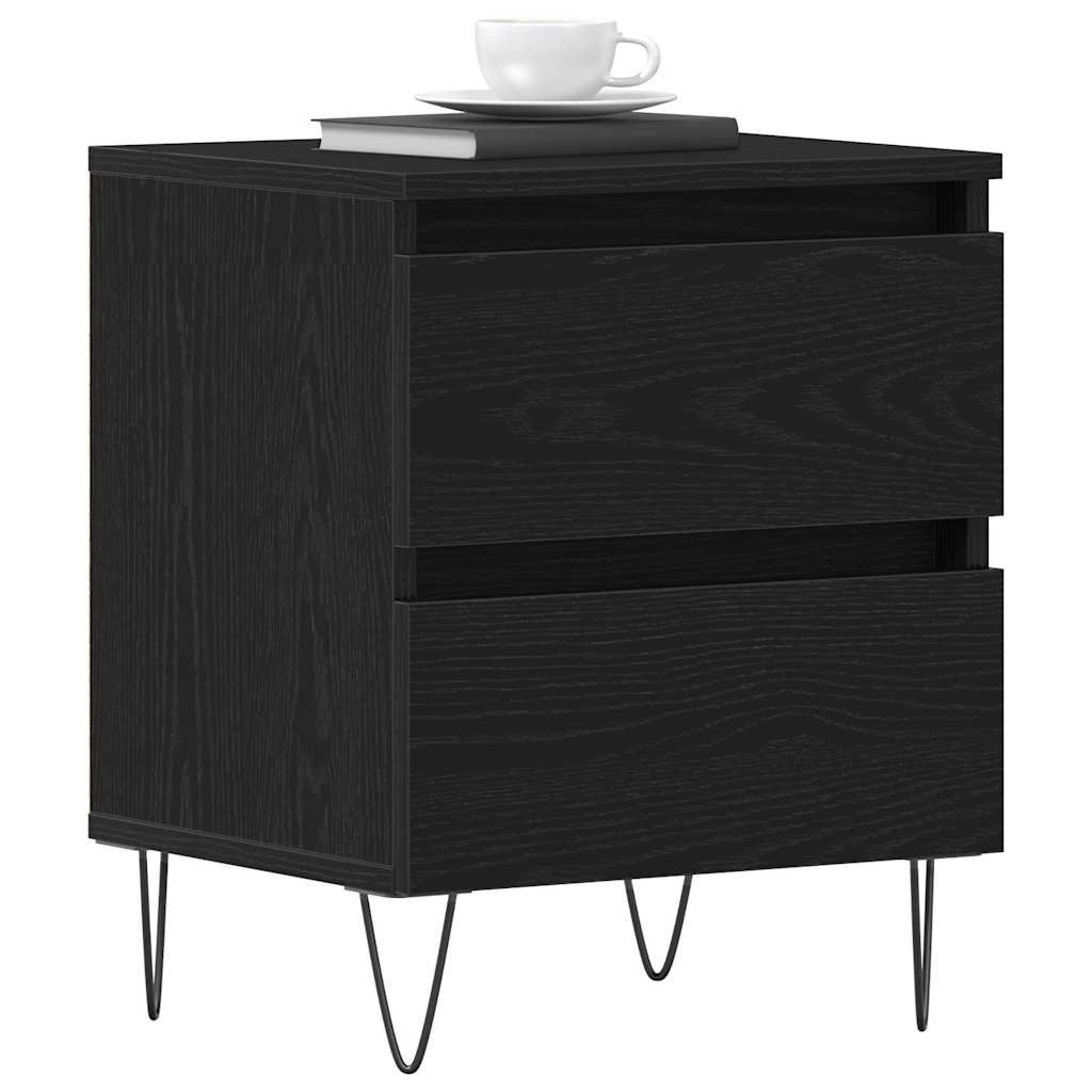 vidaXL Κομοδίνο 2 pcs Μαύρη δρυς 40 x 35 x 50 εκ. Επεξεργασμένο ξύλο