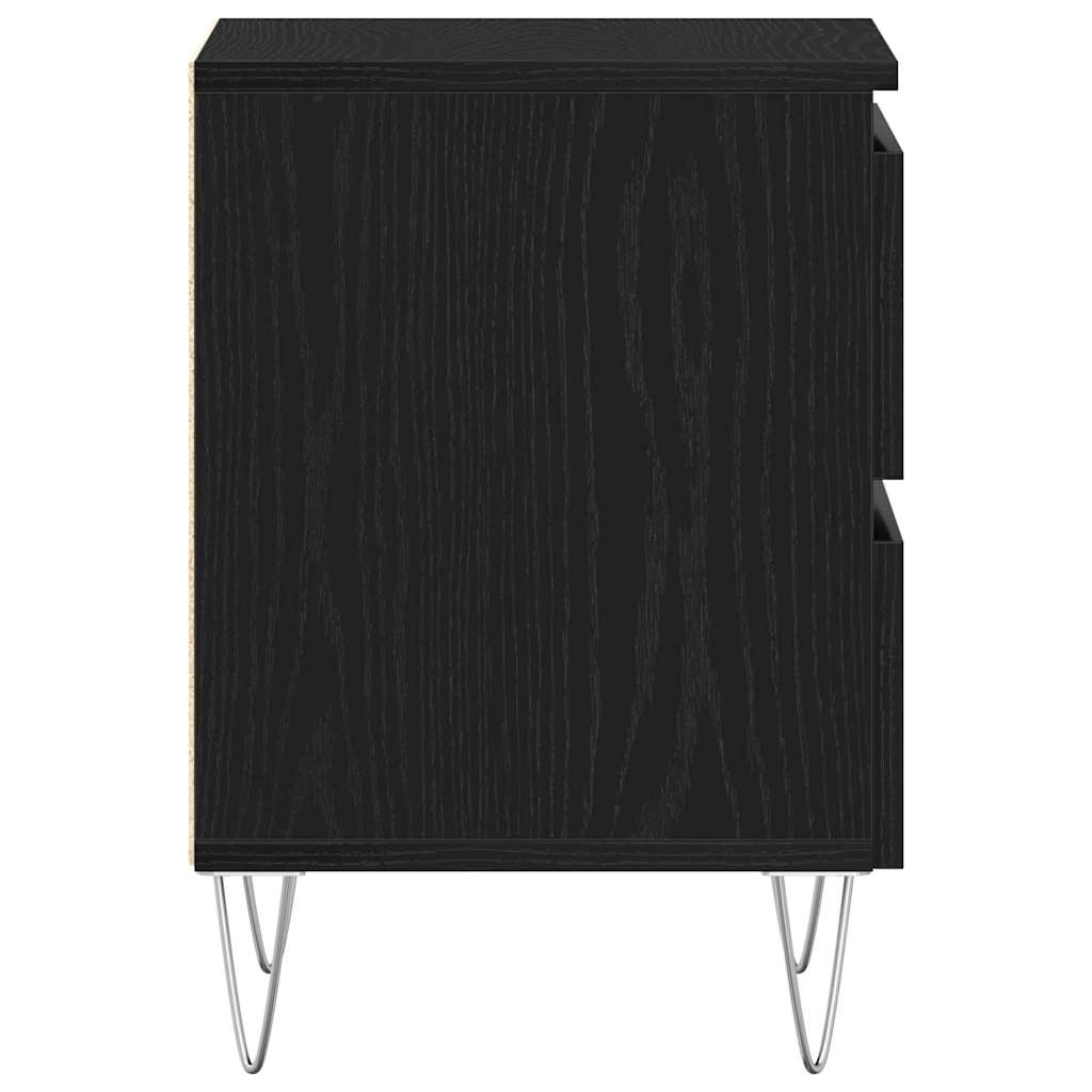 vidaXL Κομοδίνο 2 pcs Μαύρη δρυς 40 x 35 x 50 εκ. Επεξεργασμένο ξύλο