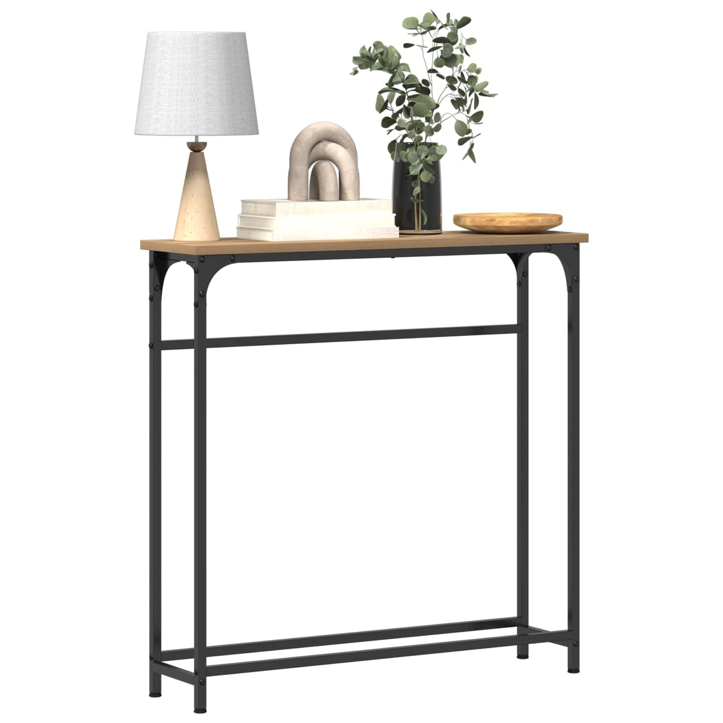 vidaXL Τραπέζι Κονσόλας με ράφι artisan δρυς 75 x 19.5 x 75 εκ.