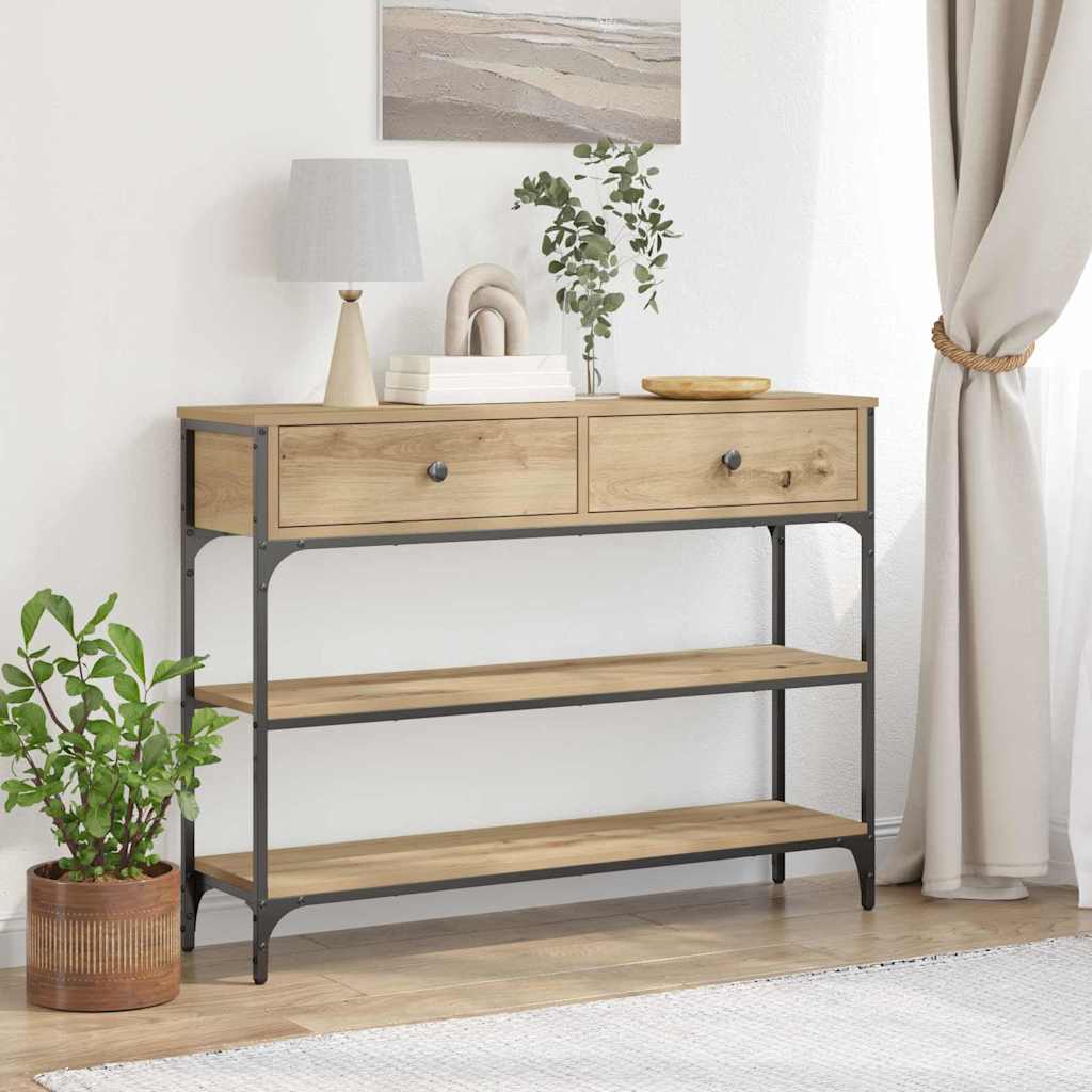 vidaXL Τραπέζι κονσόλας με συρτάρι Artisan Oak 100 x 25 x 75 εκ.