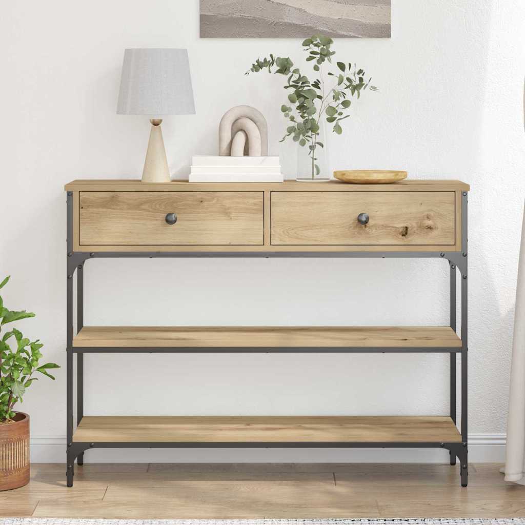 vidaXL Τραπέζι κονσόλας με συρτάρι Artisan Oak 100 x 25 x 75 εκ.