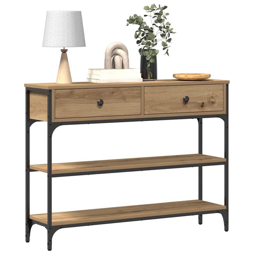 vidaXL Τραπέζι κονσόλας με συρτάρι Artisan Oak 100 x 25 x 75 εκ.