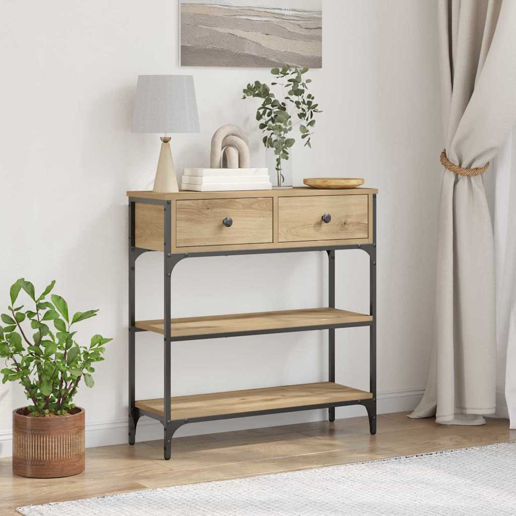 vidaXL Τραπέζι κονσόλας με συρτάρι Artisan Oak 72.5 x 25 x 75 εκ.