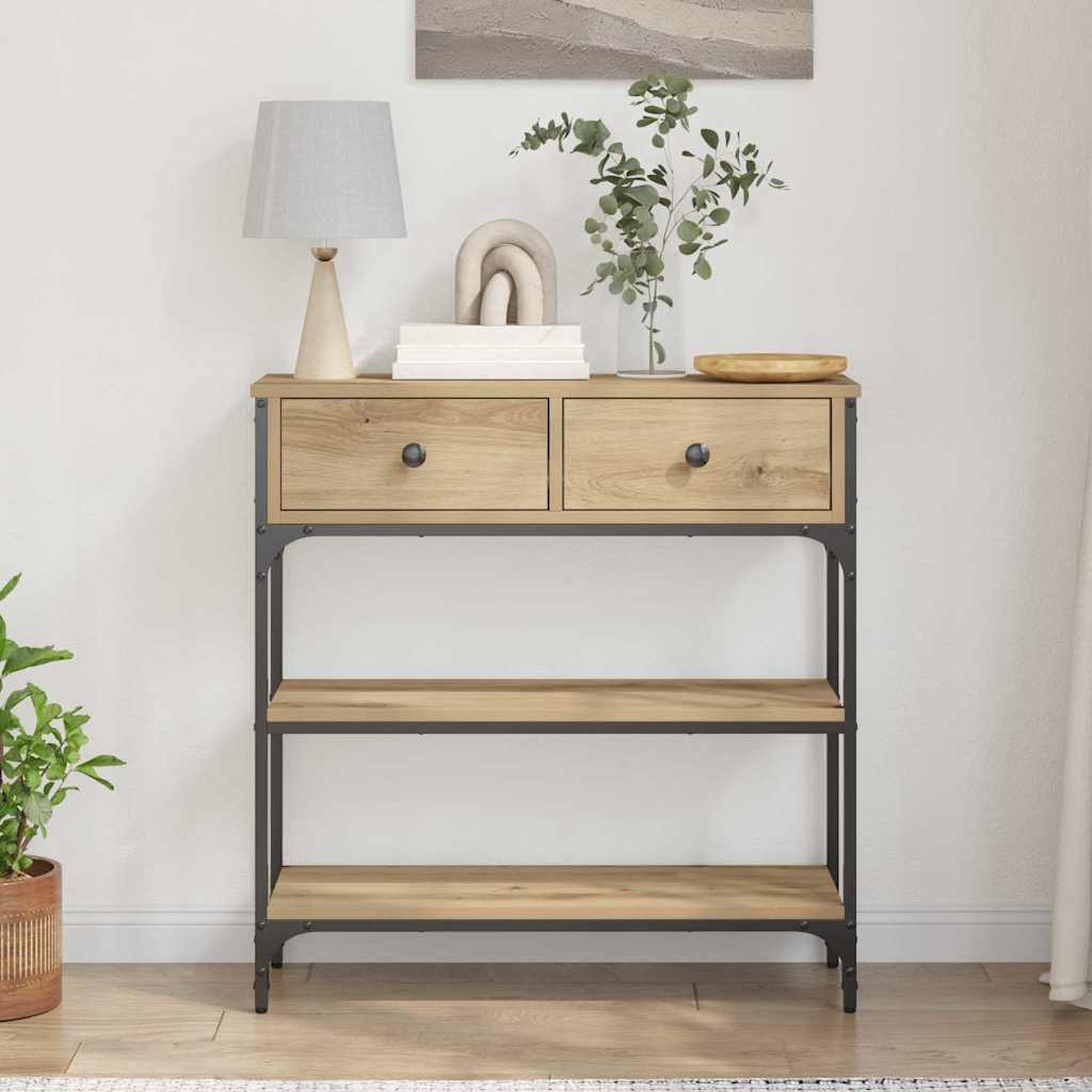 vidaXL Τραπέζι κονσόλας με συρτάρι Artisan Oak 72.5 x 25 x 75 εκ.