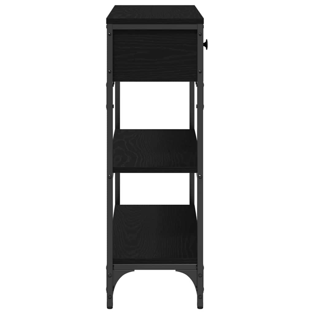 vidaXL Τραπέζι Κονσόλας με συρτάρι Μαύρη δρυς 72.5 x 25 x 75 εκ