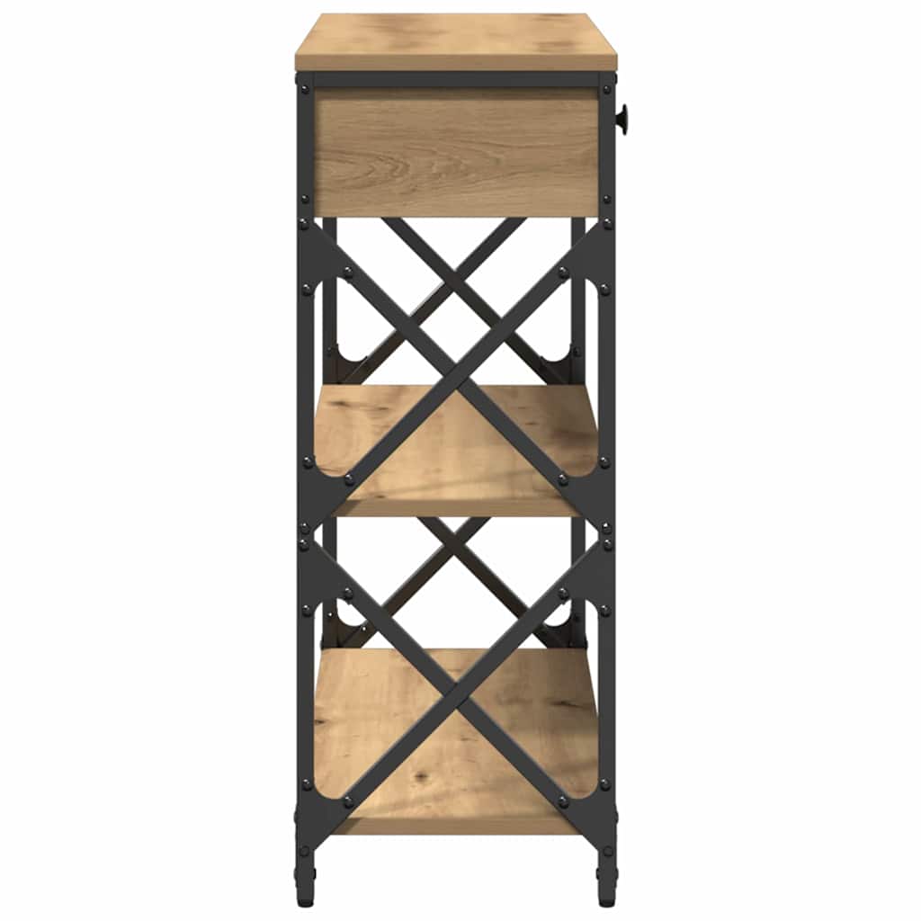 vidaXL Κονσόλα Τραπέζι με συρτάρι με ράφι artisan δρυς 75 x 28 x 75 εκ