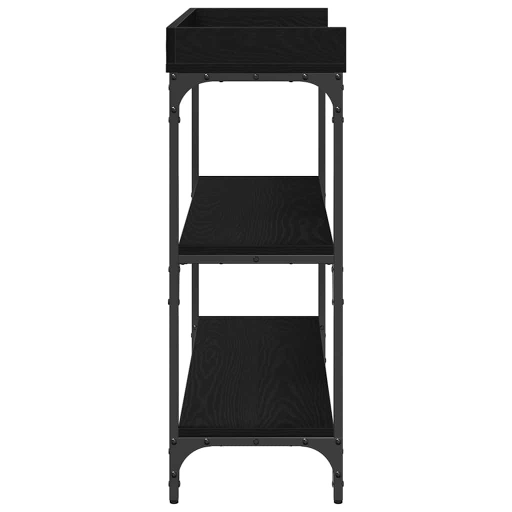 vidaXL Τραπέζι Κονσόλας με ράφι Μαύρη δρυς 100 x 30 x 80 εκατοστά