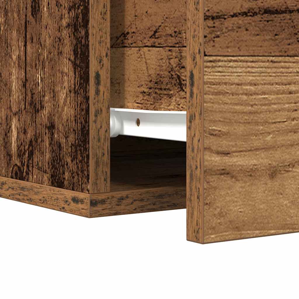 vidaXL Κομοδίνο 2 pcs Παλαιό ξύλο 35 x 35 x 20 εκ Επεξεργασμένο ξύλο