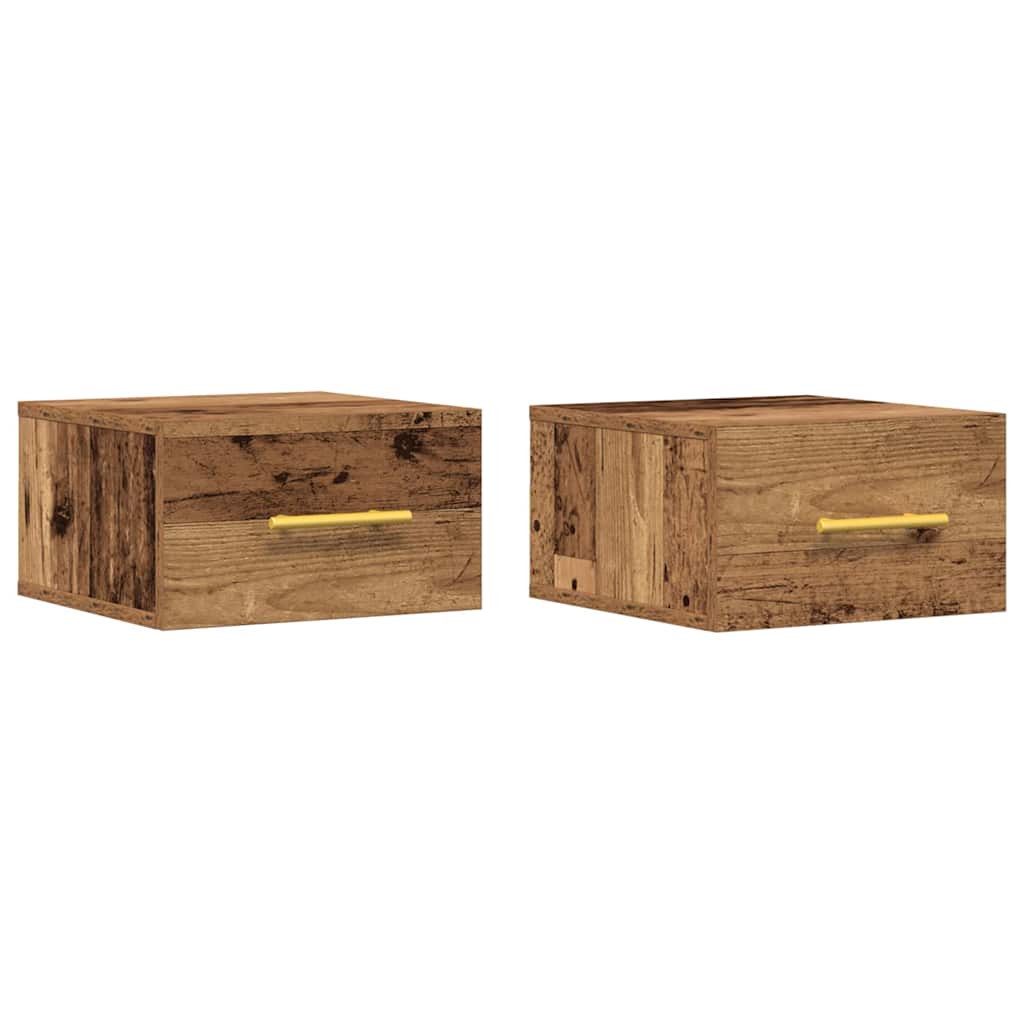 vidaXL Κομοδίνο 2 pcs Παλαιό ξύλο 35 x 35 x 20 εκ Επεξεργασμένο ξύλο