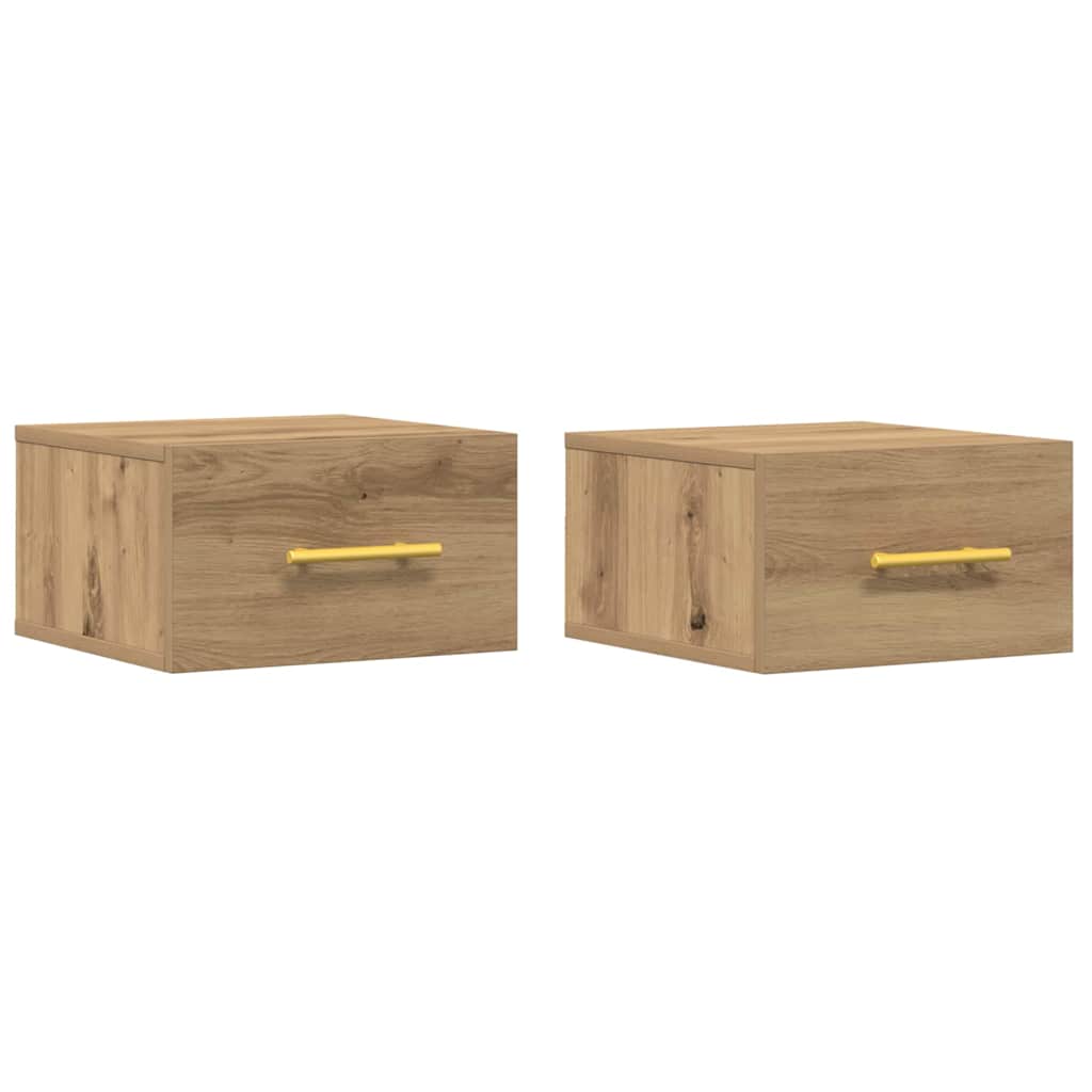 vidaXL Κομοδίνο 2 pcs artisan δρυς 35 x 35 x 20 εκ Επεξεργασμένο ξύλο