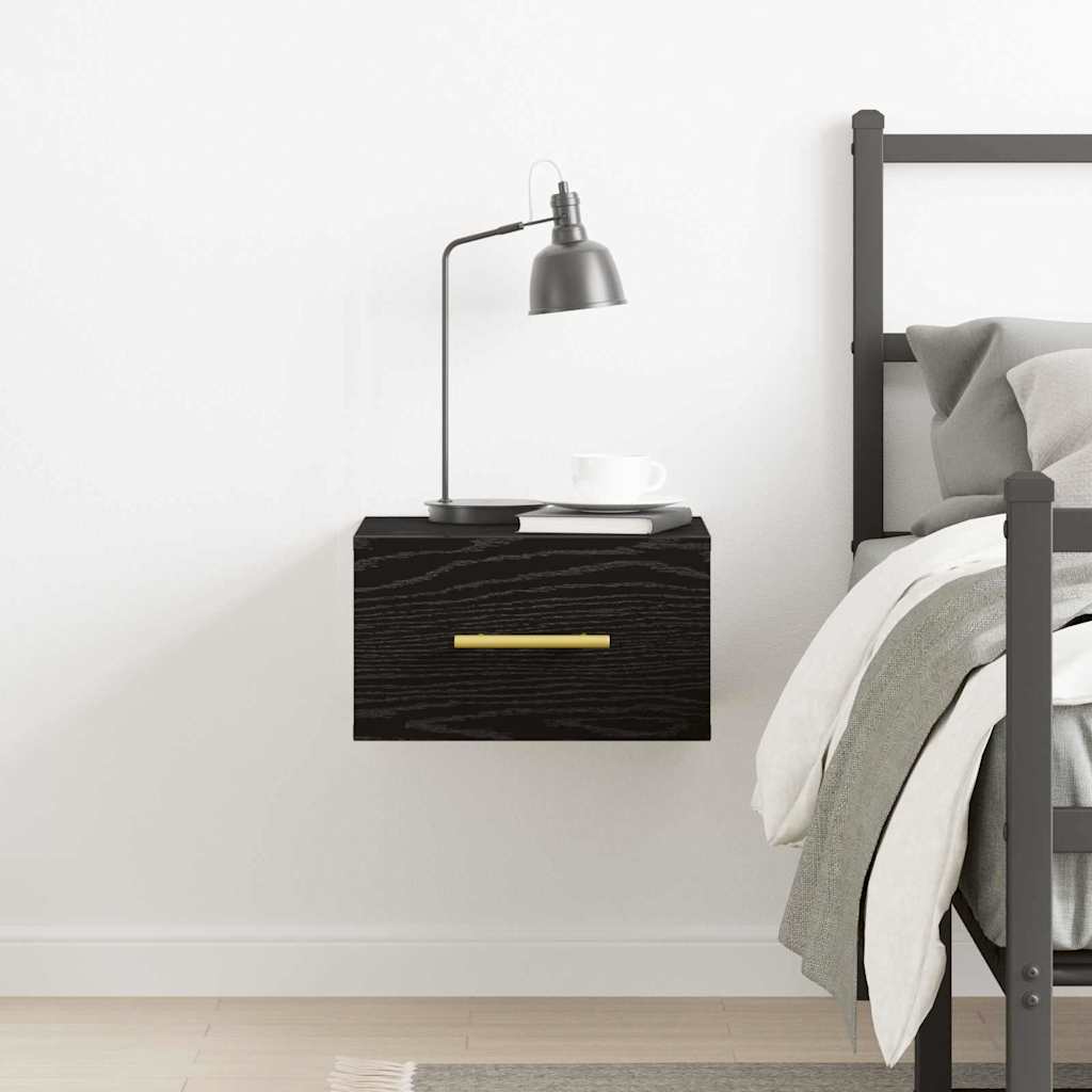 vidaXL Κομοδίνο 35 x 35 x 20 εκ Επεξεργασμένο Ξύλο Μαύρη Οξυά
