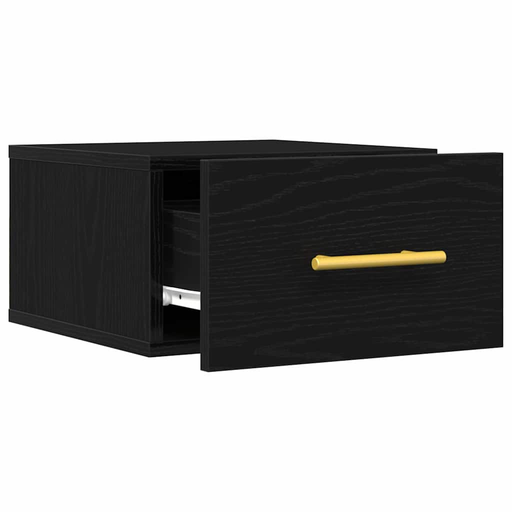 vidaXL Κομοδίνο 35 x 35 x 20 εκ Επεξεργασμένο Ξύλο Μαύρη Οξυά