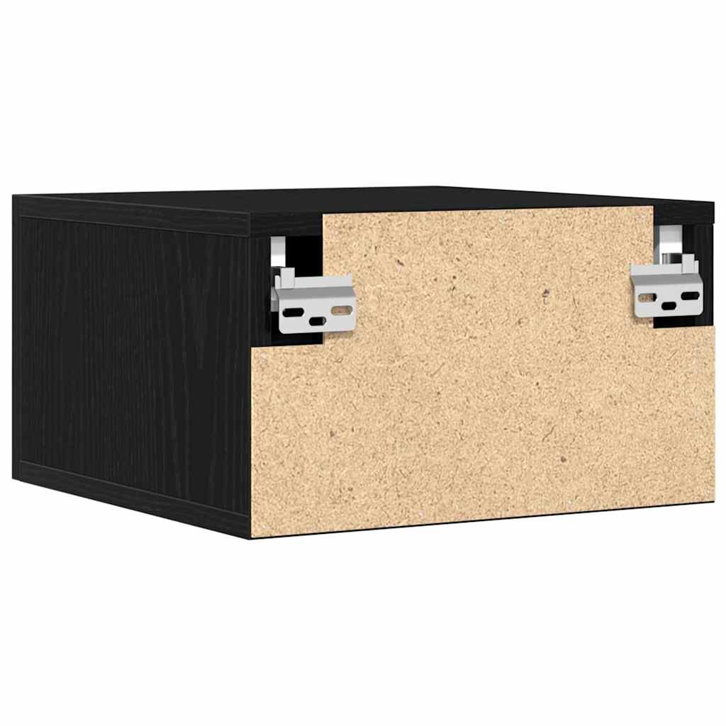 vidaXL Κομοδίνο 35 x 35 x 20 εκ Επεξεργασμένο Ξύλο Μαύρη Οξυά