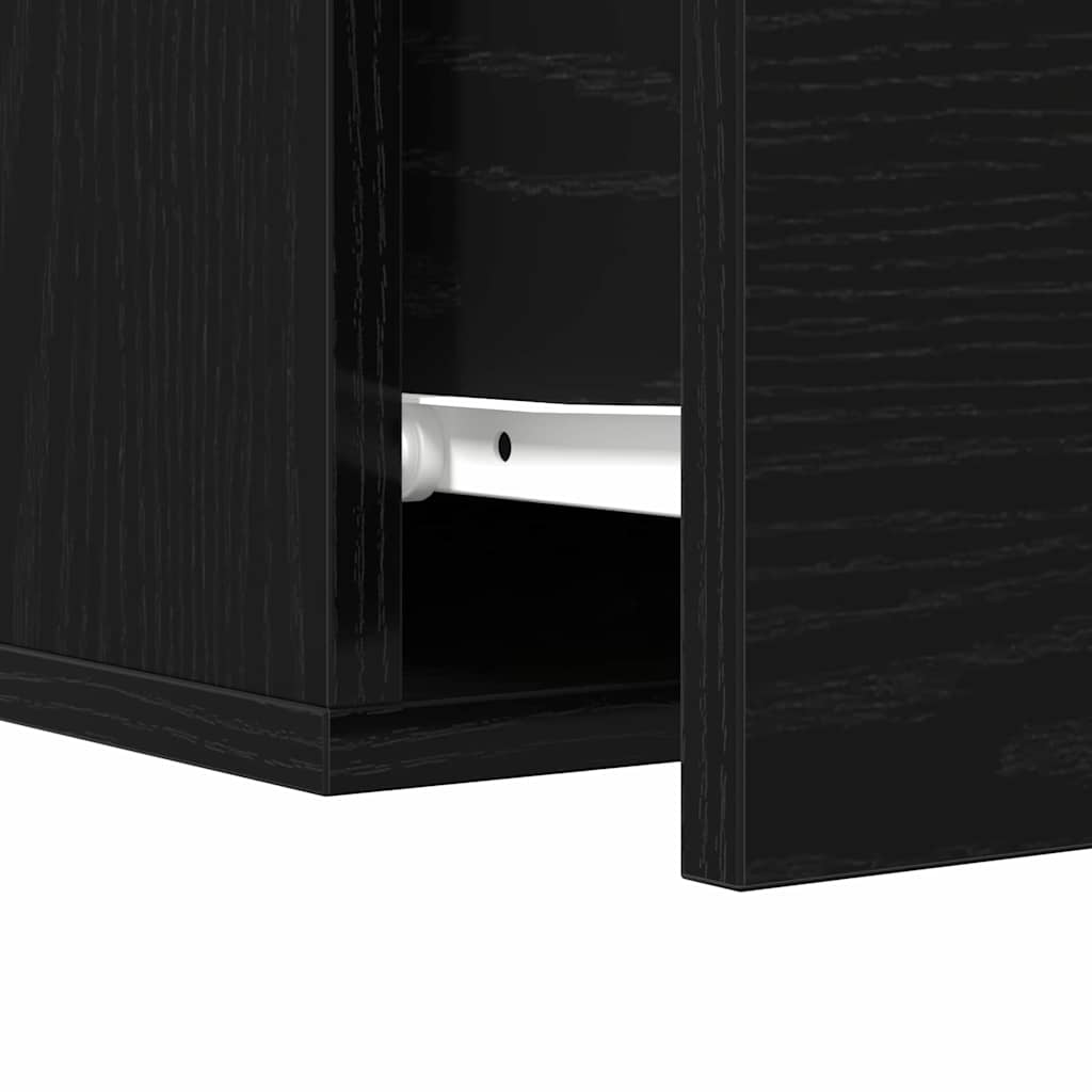 vidaXL Κομοδίνο 2 τμχ. 35 x 35 x 20 εκ Επεξεργασμένο Ξύλο Μαύρη Οξυά