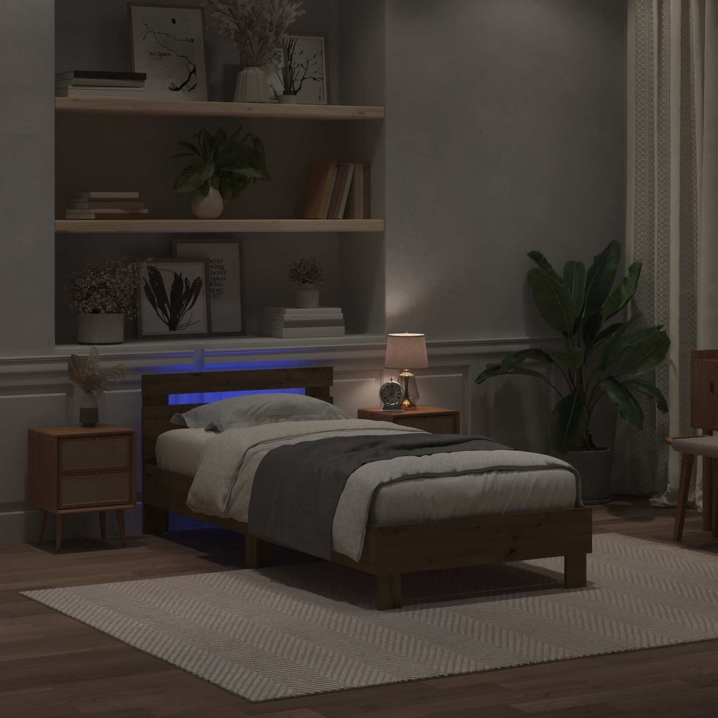 vidaXL Σκελετός Κρεβατιού Artisan Oak 90 x 190 cm Επεξεργασμένο Ξύλο