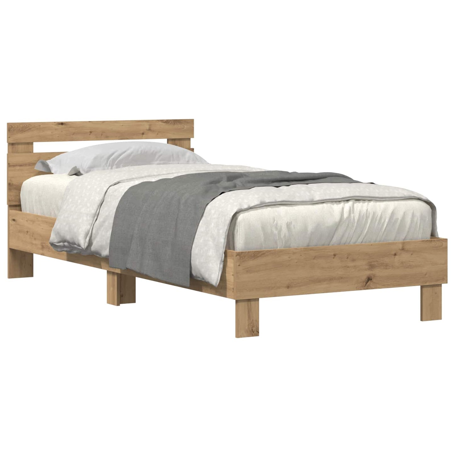 vidaXL Σκελετός Κρεβατιού Artisan Oak 90 x 190 cm Επεξεργασμένο Ξύλο