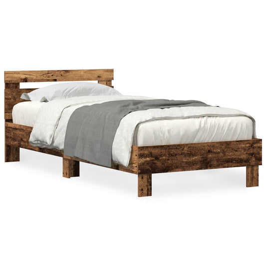 vidaXL Σκελετός Κρεβατιού Παλιό ξύλο 75 x 190 cm Επεξεργασμένο ξύλο