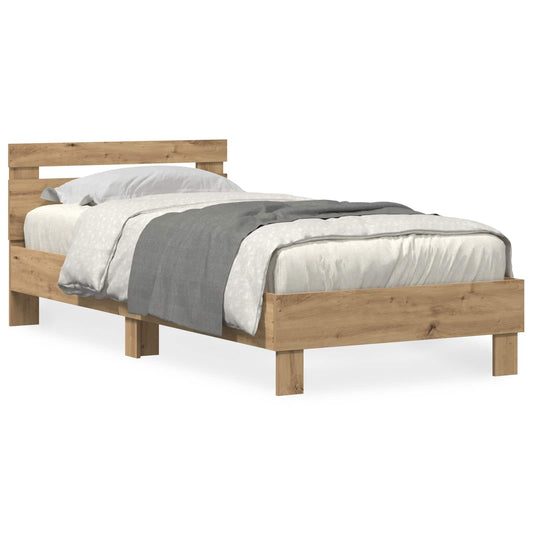 vidaXL Σκελετός Κρεβατιού Artisan Oak 75 x 190 cm Επεξεργασμένο ξύλο