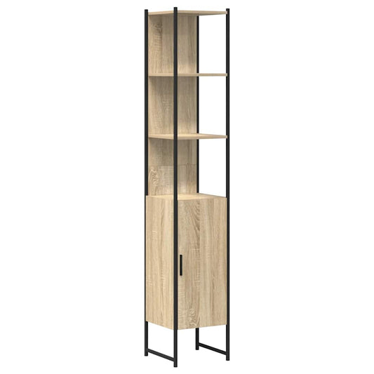 vidaXL Ντουλάπι Μπάνιου Μπεζ 33 x 33 x 185,5 εκ Επεξεργασμένο ξύλο
