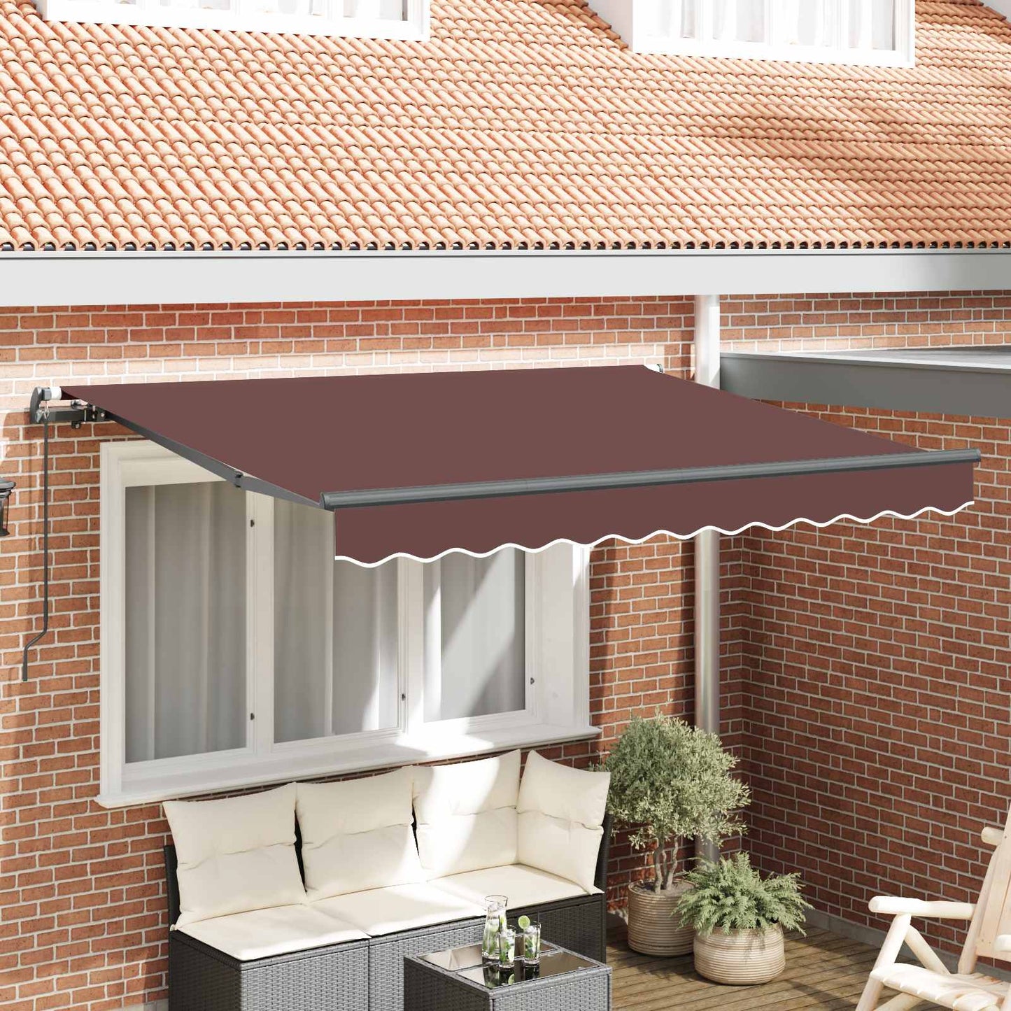 vidaXL Αναδιπλούμενη τέντα Καφέ 250 x 200 cm ύφασμα