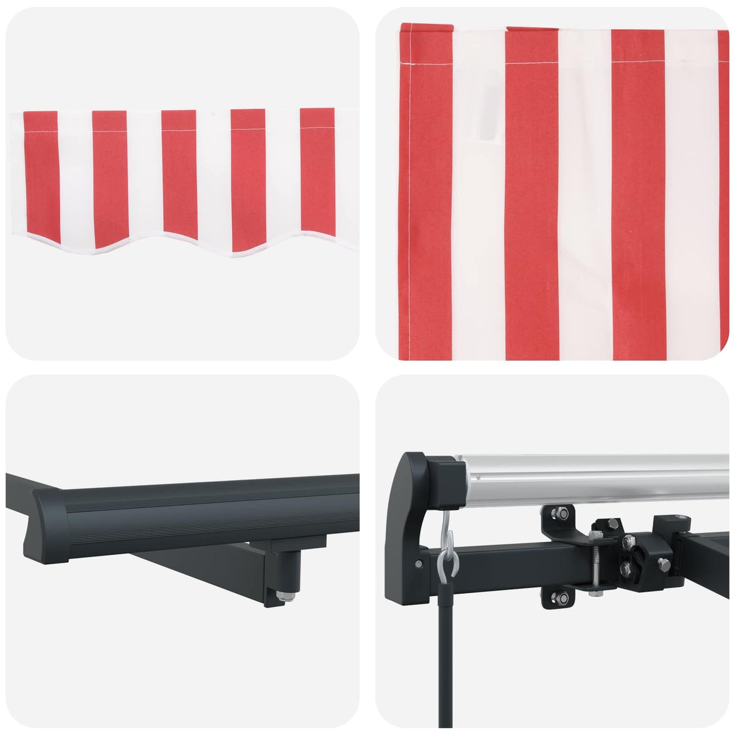 vidaXL Αναδιπλούμενη τέντα Κόκκινο 250 x 200 cm ύφασμα