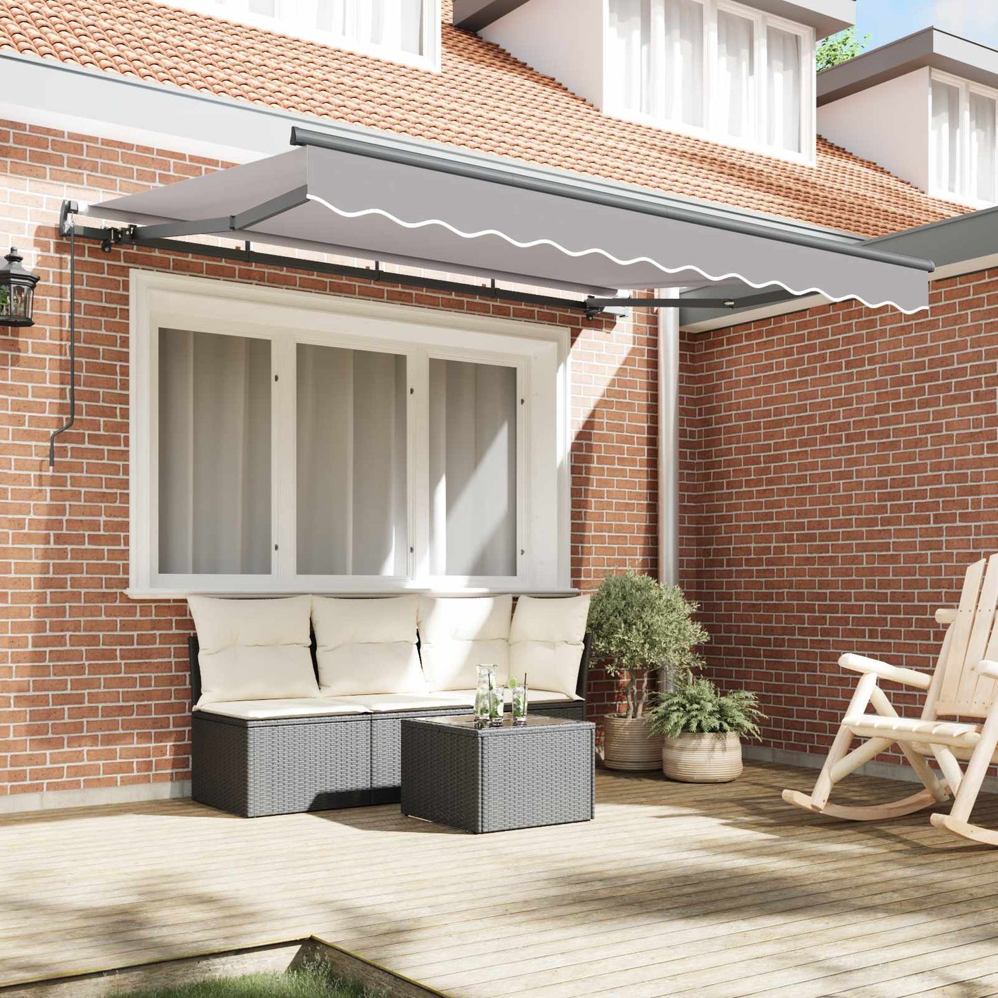 vidaXL Αναδιπλούμενη τέντα Ανοιχτό γκρι 250 x 200 cm ύφασμα