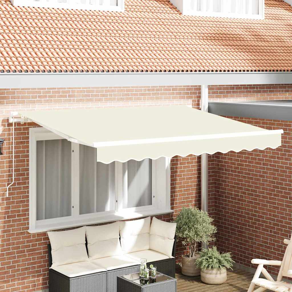 vidaXL Αναδιπλούμενη τέντα Κρεμ 300 x 200 cm ύφασμα