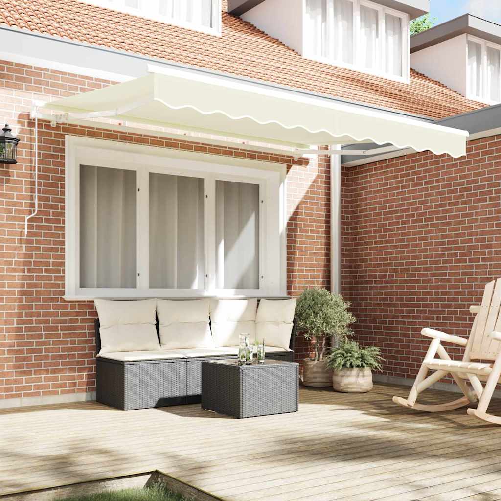 vidaXL Αναδιπλούμενη τέντα Κρεμ 300 x 200 cm ύφασμα