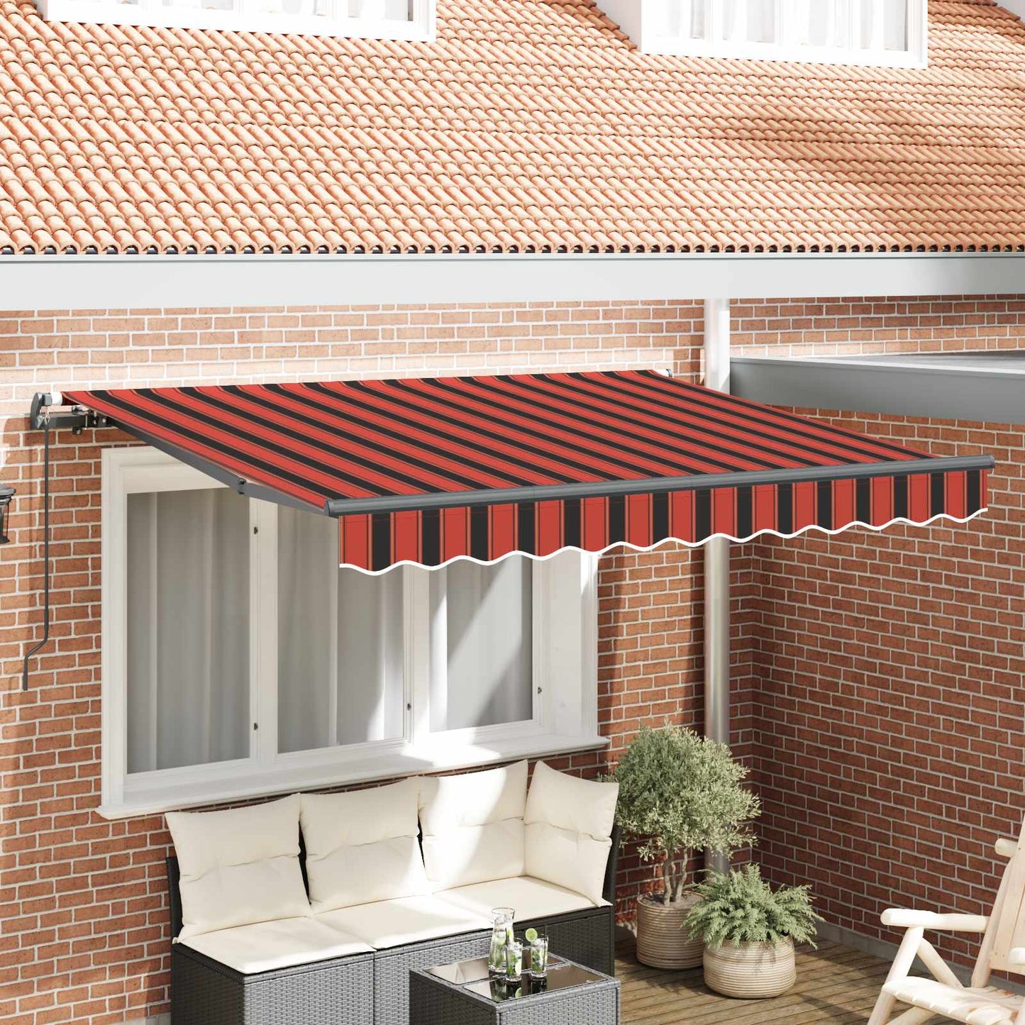 vidaXL Αναδιπλούμενη τέντα Πορτοκαλί 300 x 200 cm ύφασμα