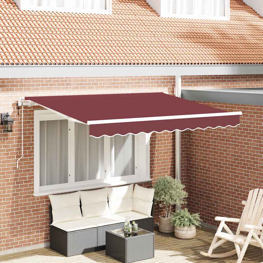 vidaXL Αναδιπλούμενη τέντα Μπορντό 300 x 200 cm ύφασμα