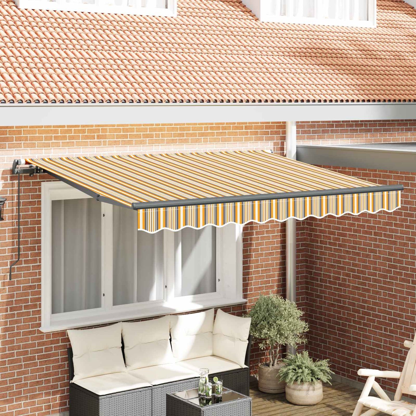 vidaXL Αναδιπλούμενη τέντα Κίτρινο 300 x 200 cm ύφασμα