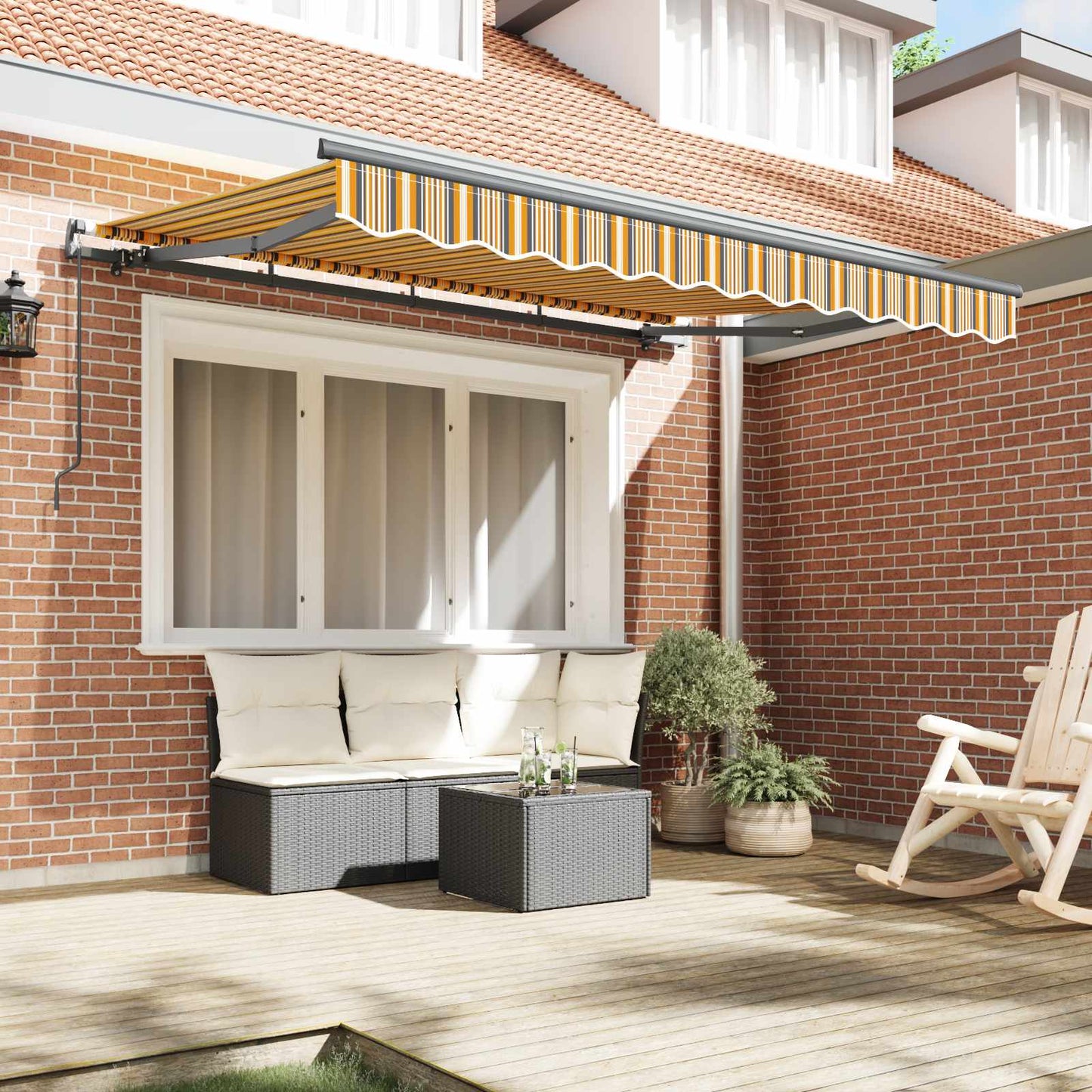 vidaXL Αναδιπλούμενη τέντα Κίτρινο 300 x 200 cm ύφασμα