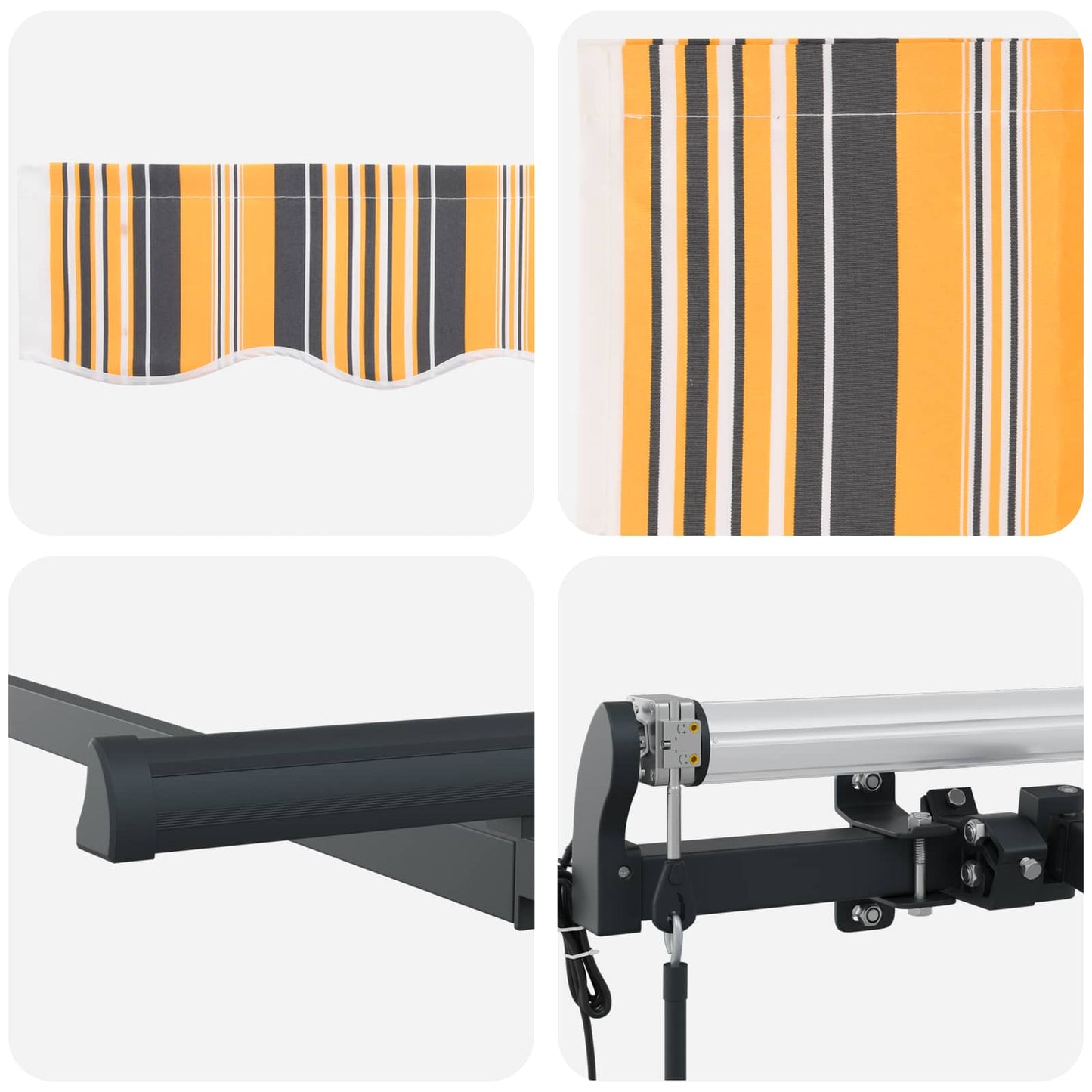 vidaXL Αναδιπλούμενη τέντα Κίτρινο 300 x 200 cm ύφασμα