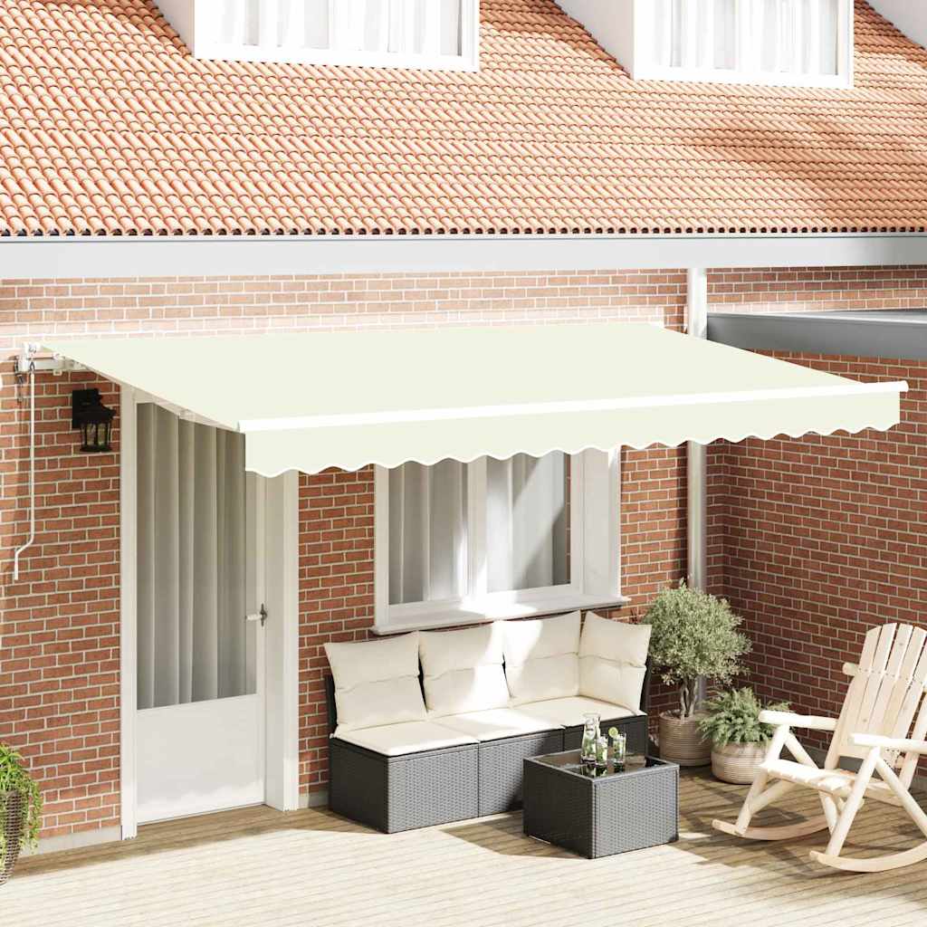 vidaXL Αναδιπλούμενη τέντα Κρεμ 350 x 200 cm ύφασμα