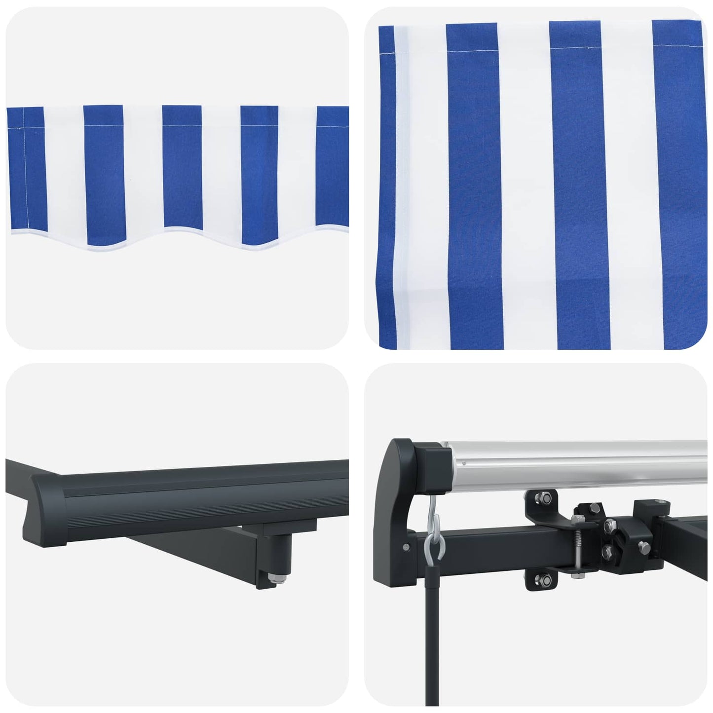 vidaXL Σκηνίτσα Αναδιπλούμενη Ριγέ Μπλε 350 x 200 cm ύφασμα