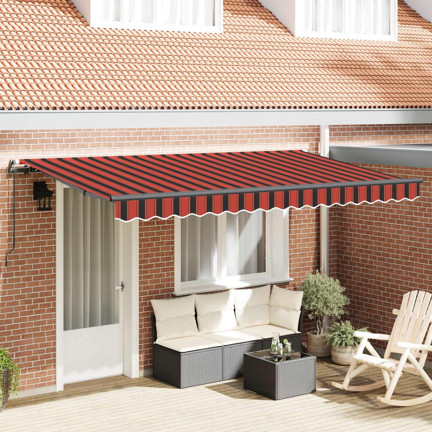 vidaXL Αναδιπλούμενη τέντα Πορτοκαλί 350 x 200 cm ύφασμα