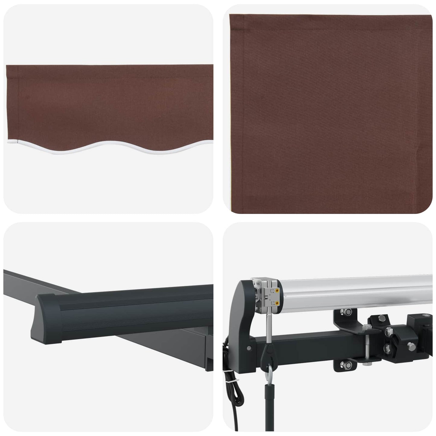 vidaXL Αναδιπλούμενη τέντα Καφέ 350 x 200 cm ύφασμα