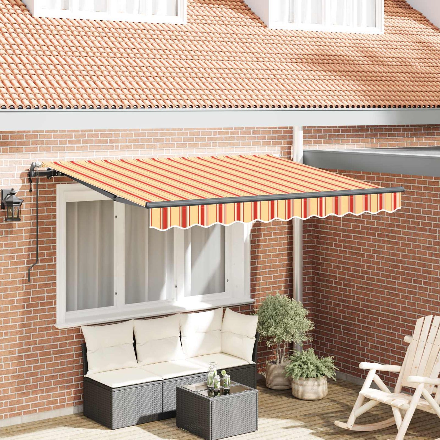 vidaXL Αναδιπλούμενη τέντα Κίτρινο 350 x 200 cm ύφασμα