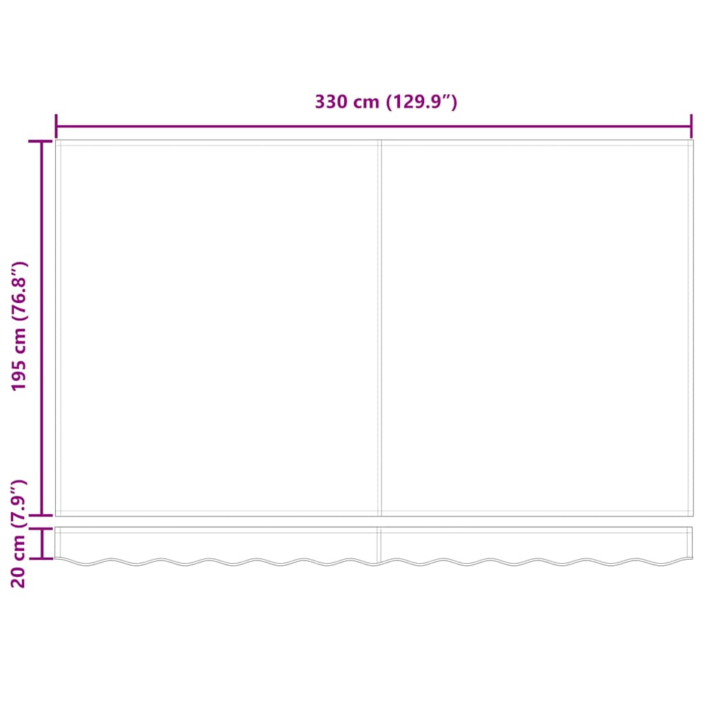 vidaXL Σκελετός Τέντας Μπεζ 350 x 200 cm Πολυεστέρας με Επικάλυψη PU