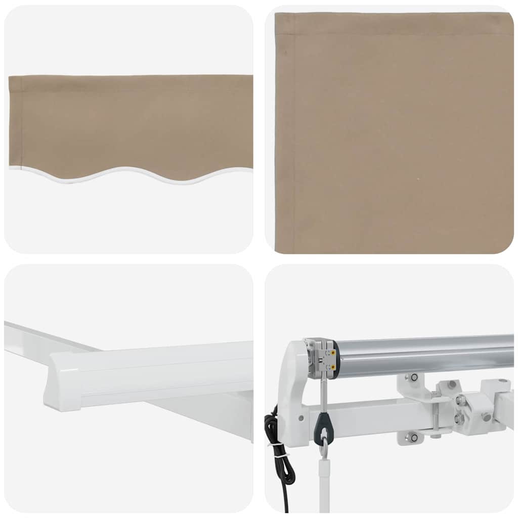vidaXL Αναδιπλούμενη τέντα Μπεζ 350 x 200 cm ύφασμα