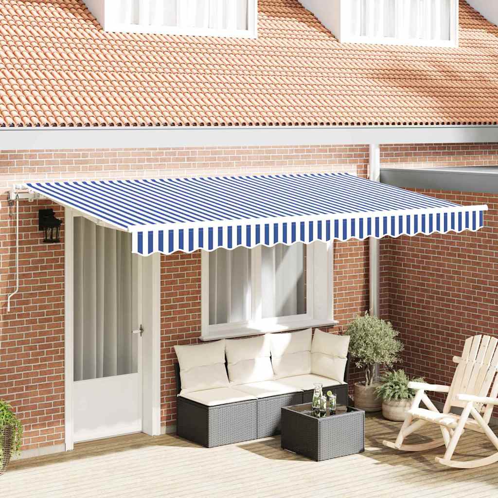 vidaXL Αναδιπλούμενη τέντα Μπλε 400 x 200 cm ύφασμα