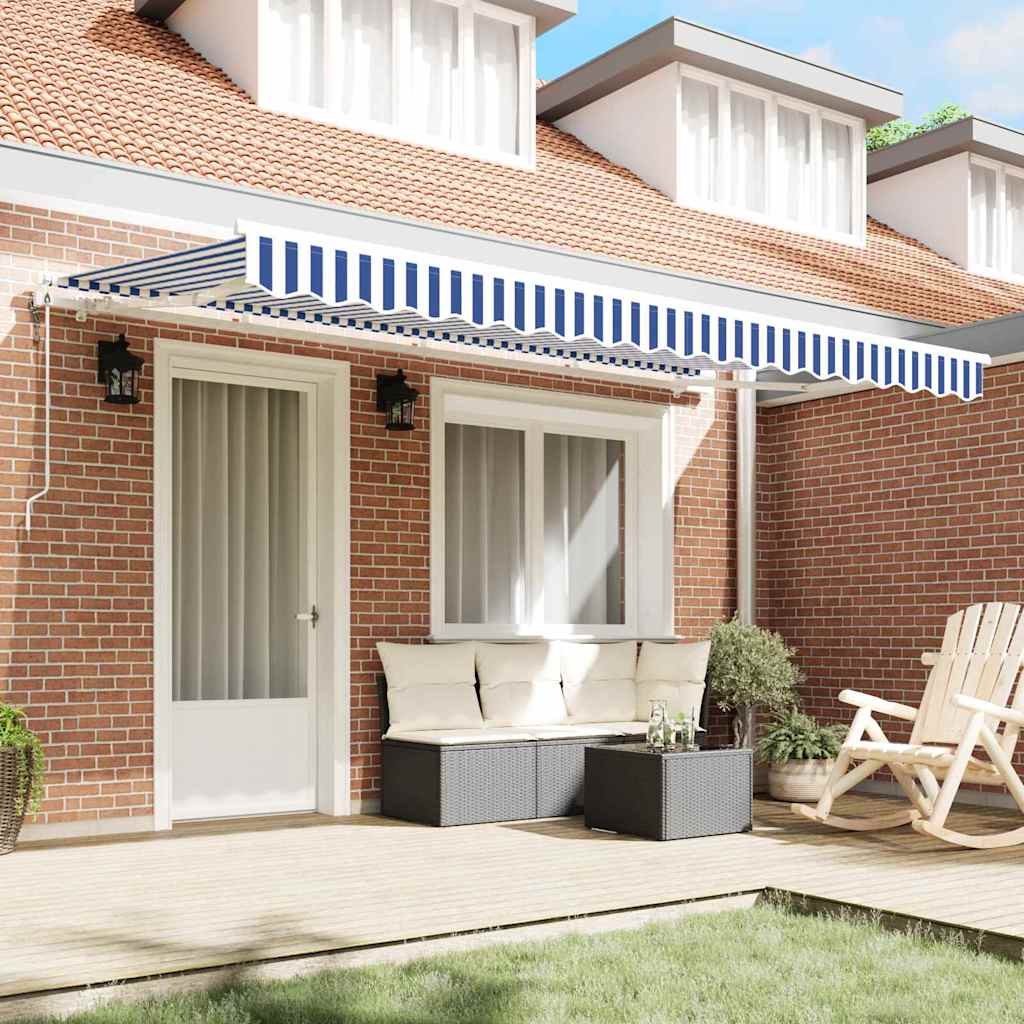 vidaXL Αναδιπλούμενη τέντα Μπλε 400 x 200 cm ύφασμα